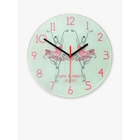 Treat Republic Kids' Personalised Ballet Glass Wall Clock, 20cm, Mint - thumbnail 1