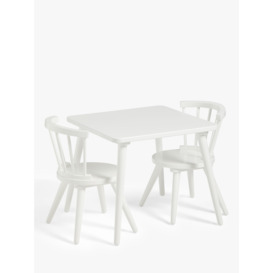 John Lewis Kids' Spindle Table and Chairs Set, White - thumbnail 1