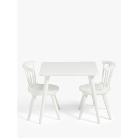 John Lewis Kids' Spindle Table and Chairs Set, White - thumbnail 2