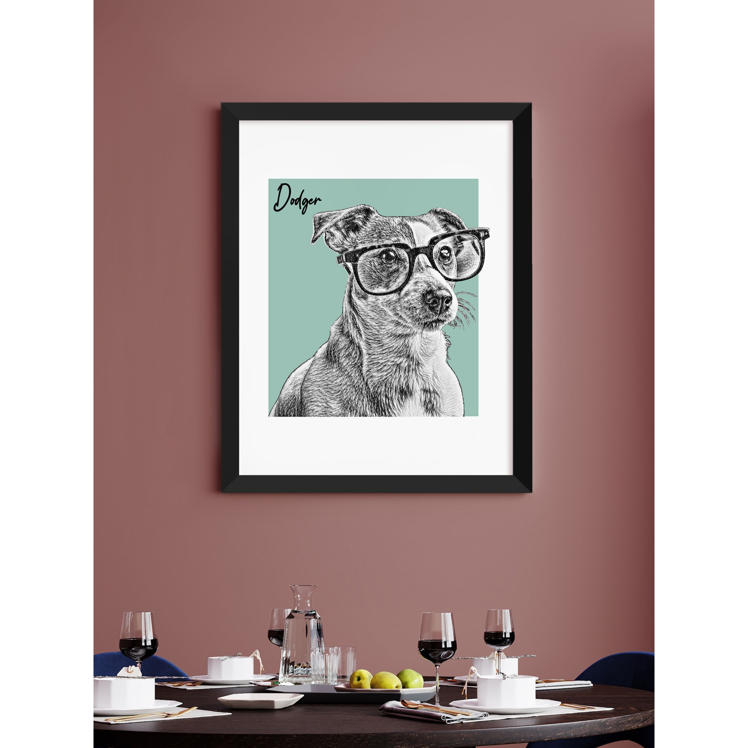 Treat Republic Personalised Sketched Pet Framed Print - image 1