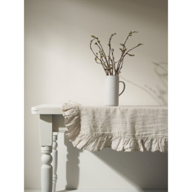 Truly Ruffle Hem Rectangular Linen Tablecloth, 240cm - thumbnail 2