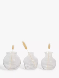 John Lewis Glass Bud Vases, Set of 3, Clear - thumbnail 2