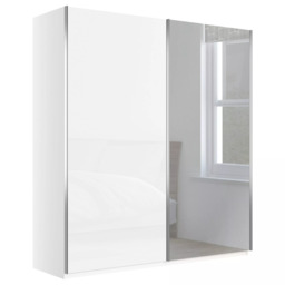 John Lewis Elstra 200cm Wardrobe with Glass and Mirrored Sliding Doors