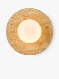 John Lewis Bowl Marble Wall Light, Travertine