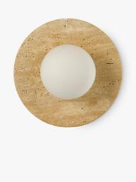 John Lewis Bowl Marble Wall Light, Travertine - thumbnail 2