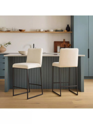 west elm Range Counter Stool, Alabaster/Dark Bronze - thumbnail 2
