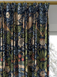 Morris & Co. Strawberry Thief Made to Measure Curtains or Roman Blind, Indigo/Mineral - thumbnail 6