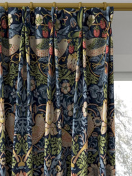 Morris & Co. Strawberry Thief Made to Measure Curtains or Roman Blind, Indigo/Mineral - thumbnail 4