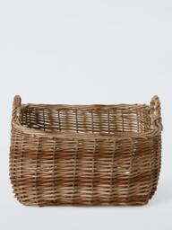 John Lewis Willow Log Basket, Dark Brown - thumbnail 2
