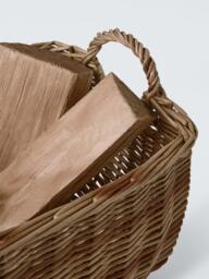 John Lewis Willow Log Basket, Dark Brown - thumbnail 3