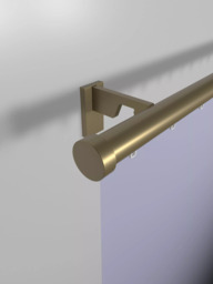 John Lewis Made to Order Select Curl Gliding Curtain Pole with Stud Finial, Wall Fix, Dia.30mm - thumbnail 4