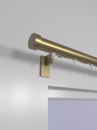 John Lewis Made to Order Select Curl Gliding Curtain Pole with Stud Finial, Wall Fix, Dia.30mm - thumbnail 2