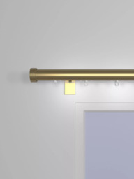 John Lewis Made to Order Select Curl Gliding Curtain Pole with Stud Finial, Wall Fix, Dia.30mm - thumbnail 3
