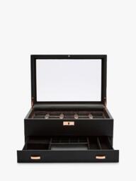 WOLF Axis Vegan Leather 10 Piece Watch Box with Storage, Copper - thumbnail 3