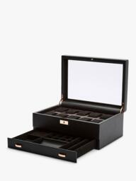 WOLF Axis Vegan Leather 10 Piece Watch Box with Storage, Copper - thumbnail 4