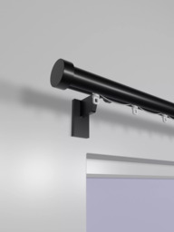 John Lewis Made to Order Select Curl Gliding Curtain Pole with Stud Finial, Wall Fix, Dia.30mm - thumbnail 2