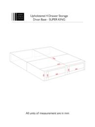 John Lewis Non-Sprung Upholstered 4 Drawer Divan Base, Super King Size - thumbnail 5