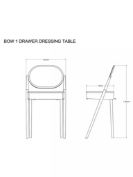 John Lewis Bow Dressing Table & Mirror, Natural - thumbnail 3