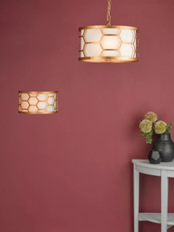 Där Metal Hexagon Wall Light, Gold/Ivory - thumbnail 3