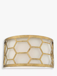 Där Metal Hexagon Wall Light, Gold/Ivory - thumbnail 1