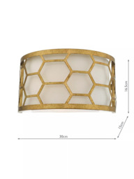 Där Metal Hexagon Wall Light, Gold/Ivory - thumbnail 2