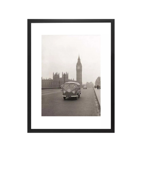 Brookpace Lascelles 'VW Campervan, Big Ben, London' Framed Print, 55 x 45cm, Black/White - image 1