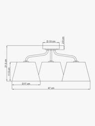 John Lewis Fulham 3 Arm Semi Flush Ceiling Light - thumbnail 2
