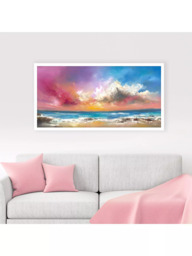 John Lewis Anna Schofield 'Follow Your Heart' Embellished Framed Print, 64.5 x 124.5cm, Pink/Multi - thumbnail 2
