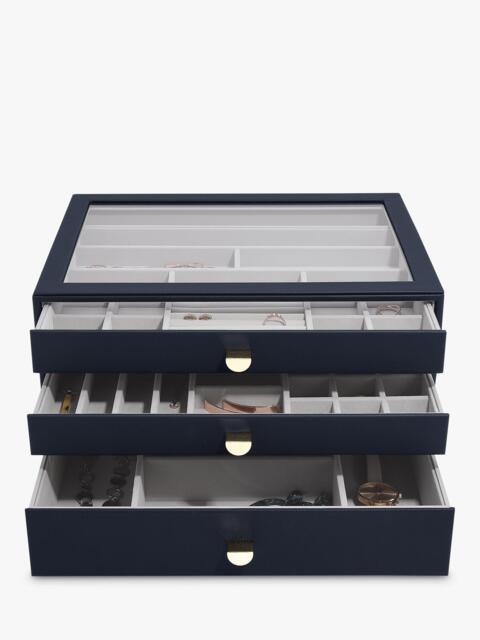 Stackers Supersize Glass Lid 3 Drawer Jewellery Box - image 1