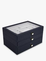 Stackers Supersize Glass Lid 3 Drawer Jewellery Box - thumbnail 3