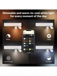 Philips Hue White & Colour Ambiance Centris Smart 2 Light LED Ceiling Spotlight, White - thumbnail 5