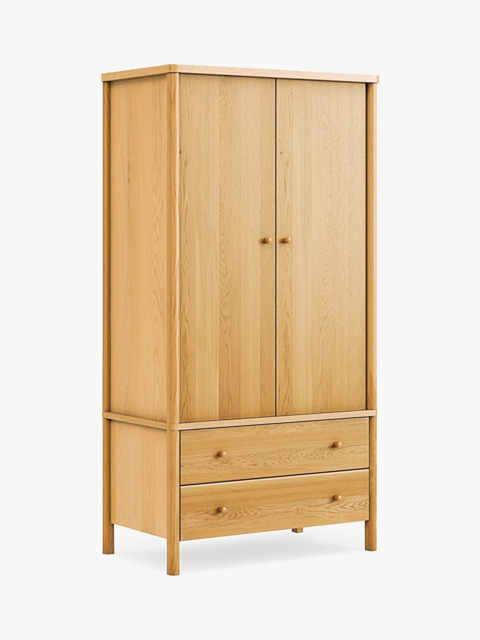 John Lewis Spindle Double Wardrobe with 2 Drawers, Oak - image 1