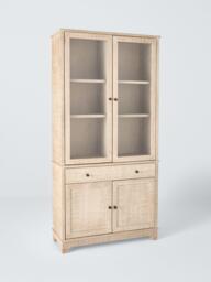 John Lewis Lynton Display Cabinet, Natural - thumbnail 1