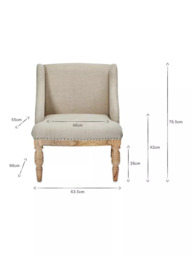 nkuku Elbu Linen Armchair - thumbnail 6