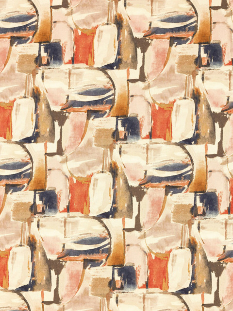 Clarke & Clarke Figura Made to Measure Curtains or Roman Blind, Midnight/Spice - image 1