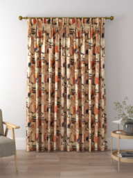 Clarke & Clarke Figura Made to Measure Curtains or Roman Blind, Midnight/Spice - thumbnail 5