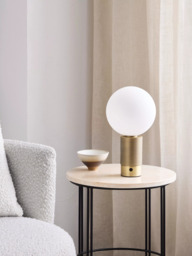 John Lewis Monty Rechargeable LED Table Lamp, Matte Antique Brass - thumbnail 2