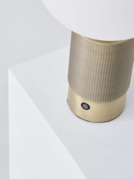 John Lewis Monty Rechargeable LED Table Lamp, Matte Antique Brass - thumbnail 6