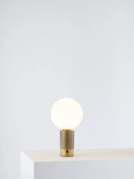 John Lewis Monty Rechargeable LED Table Lamp, Matte Antique Brass - thumbnail 1