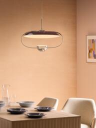 MADE Brando Pendant Ceiling Light, Brown/Chrome - thumbnail 5