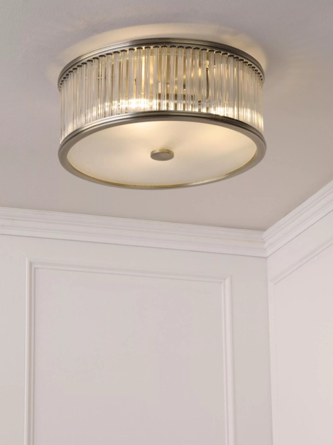 Laura Ashley Sutton 2 Flush Ceiling Light, Antique Brass - image 1
