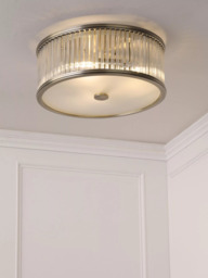 Laura Ashley Sutton 2 Flush Ceiling Light, Antique Brass