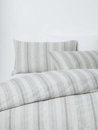 John Lewis Stony Brushed Cotton Stripe Duvet Cover