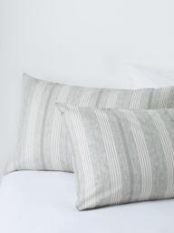 John Lewis Stony Brushed Cotton Stripe Duvet Cover - thumbnail 3