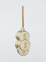 John Lewis The Connoisseur Coins Bauble, Gold - thumbnail 1