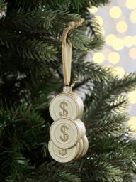 John Lewis The Connoisseur Coins Bauble, Gold - thumbnail 2