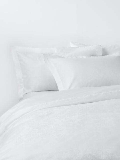 John Lewis Kaia Egyptian Cotton Floral Jacquard Duvet Cover Set, White - image 1
