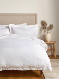 John Lewis Kaia Egyptian Cotton Floral Jacquard Duvet Cover Set, White - thumbnail 6