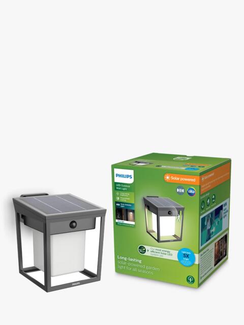 Philips Blaise Ultra Efficient Solar Powered Motion Sensor LED Outdoor Wall Light, Anthracite - image 1
