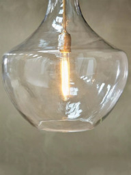 Nkuku Agataria Glass Large Pendant Light, Clear - thumbnail 2